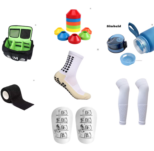 Mega Match Day Bundle - Grip Socks + Sock Tape + Mini Shinpads + Kit Bag + Water Bottle + Sock Sleeves